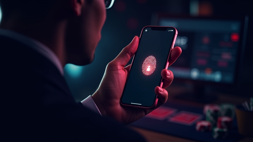 Smartphone mit Sicherheits- und Login-Symbolen im Casino-Kontext